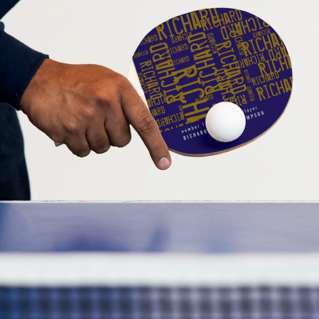 Modern table-tennis-paddle with typography name ping pong paddle (Insitu)