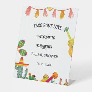 Modern Taco Bout Love Bridal Shower Party Welcome  Pedestal Sign