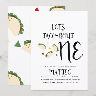 Modern Taco First Birthday Big One Invitation