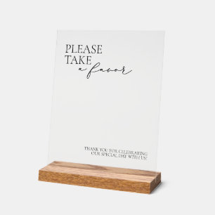 Modern Take a Favour Wedding Acrylic Sign