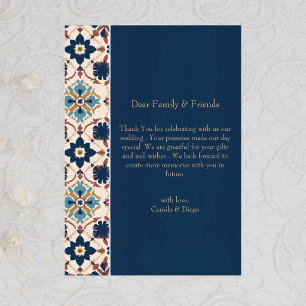 Modern Talavera Heritage Hispanic Wedding Thank You Card