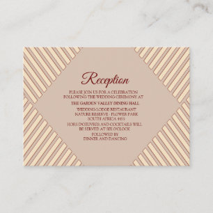 Modern Tan - Marsala-wine tone stripes Enclosure Card
