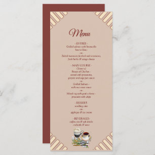 Modern Tan - Marsala-wine tone stripes Menu