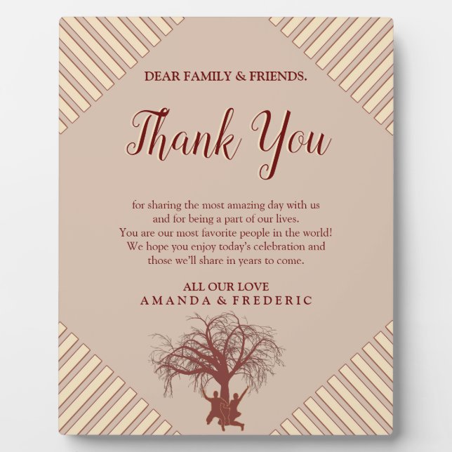 Modern Tan - Marsala Wine &  twist of Hues Plaque (Front)