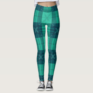 Modern Tartan Green Leggings