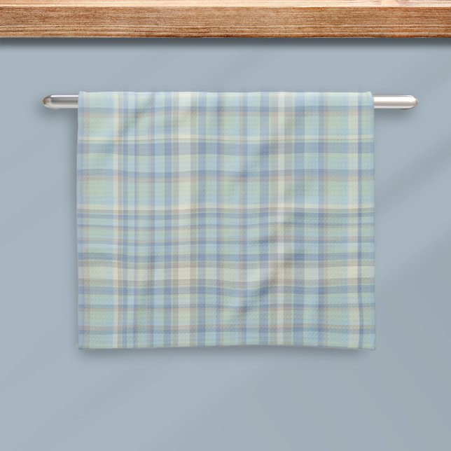 Modern Tartan Plaid Figarations Tea Towel (A fun spring tartan kitchen towel inspired by the colors of the original 4 figaro cars)