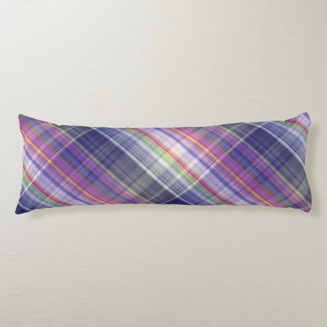  Modern Tartan Purple Tan Plaid Pattern. Body Cushion (Front)