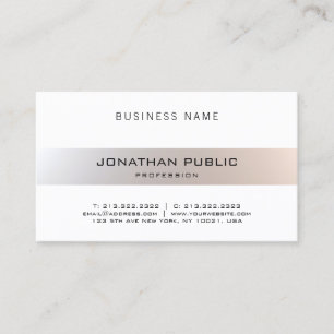 Modern Tasteful Professional Elegant Glamour Plain Business Card