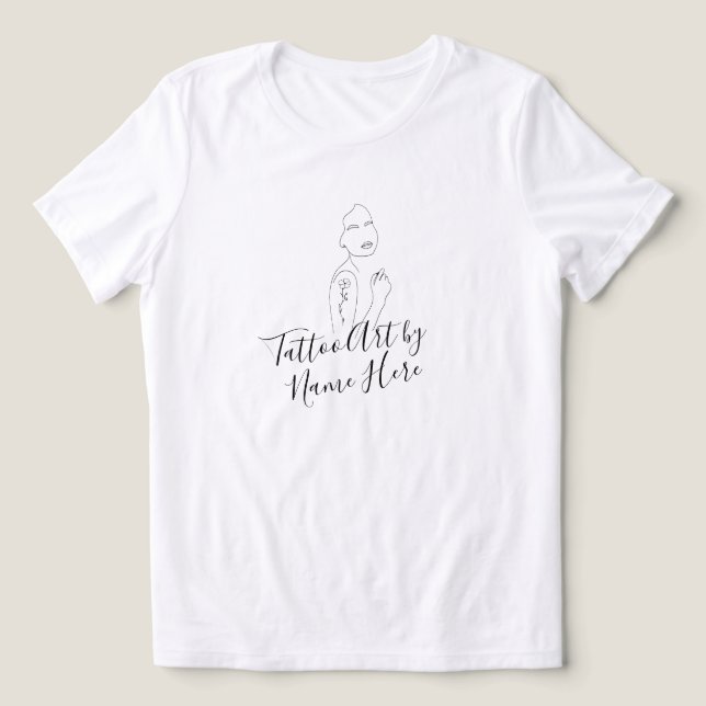Modern Tattoo ART script Signature Tri-Blend Shirt (Design Front)