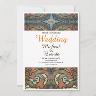Modern Tattoo Art Wedding Invitation