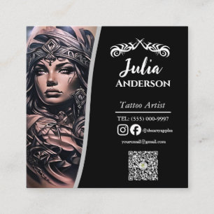 Modern tattoo Artist  Business aftercare Square Business Card