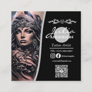 Modern tattoo Artist  Business aftercare Square Business Card