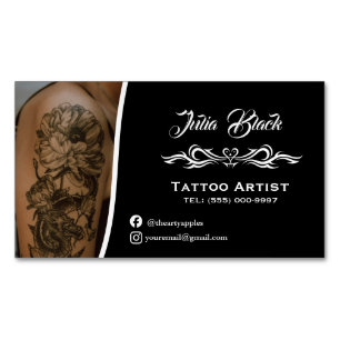 Modern Tattoo Artist Business Card Magnet – Custom