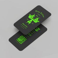Modern Tattoo Artist Monogram Black Neon Green