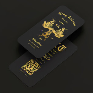 Modern Tattoo Artist Tattoo Studio Black Business Card