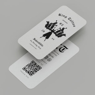 Modern Tattoo Artist Tattooist Light Grey Business Card