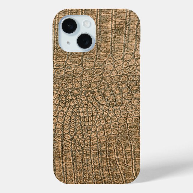  Modern Taupe Croc Leather Texture Case-Mate iPhone Case (Back)
