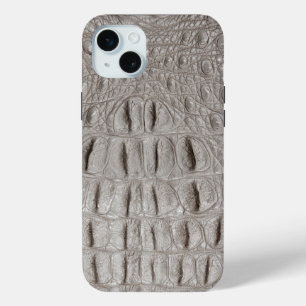 Modern Taupe Croc Leather Texture iPhone 15 Mini Case