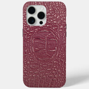 Modern Taupe Croc Leather Texture iPhone 15 Pro Max Case