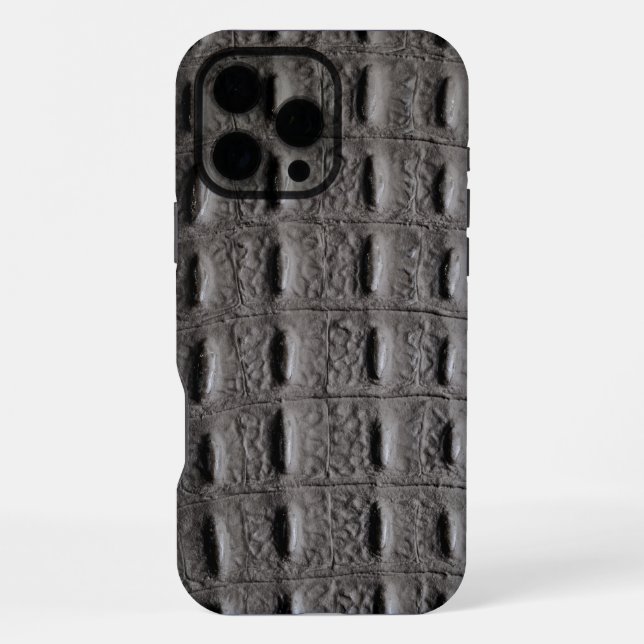  Modern Taupe Croc Leather Texture iPhone Case (Back)