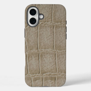 Modern Taupe Croc Leather Texture iPhone 16 Plus Case