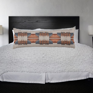 Modern Taupe Denim and Rust Body Cushion