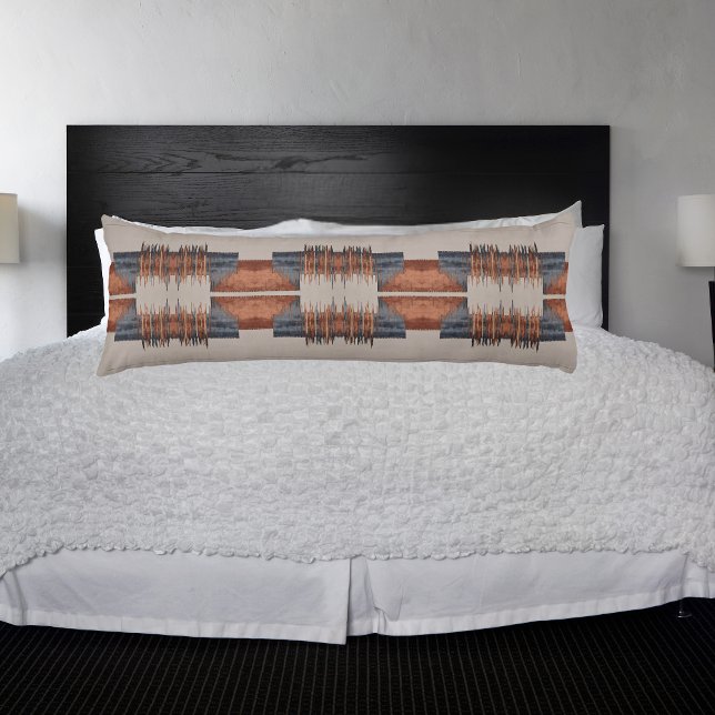 Modern Taupe Denim and Rust Body Cushion (Creator Uploaded)
