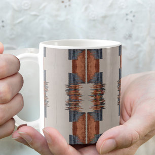 Modern Taupe Denim and Rust Coffee Mug