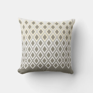 Modern Taupe Diamond Pattern Decorator Accent Cushion