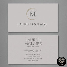 Modern Taupe Gray Logo Business Branding Card