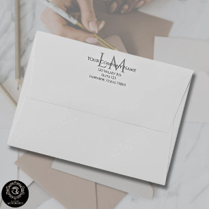 Modern Taupe Grey Address Business Branding Envelope