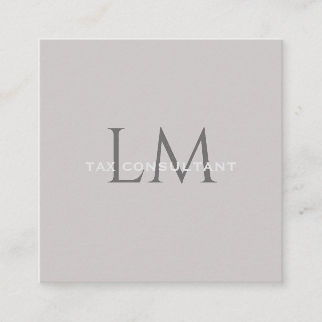 Modern Taupe Grey QR Code Square Business Branding Calling Card (Front)