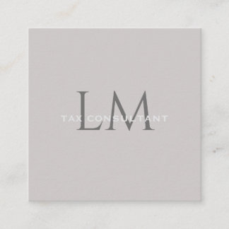 Modern Taupe Square Business Branding Calling Card