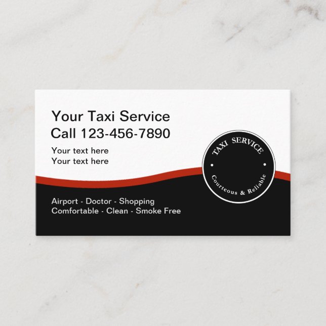 Modern Tax Car Service Business Card (Front)