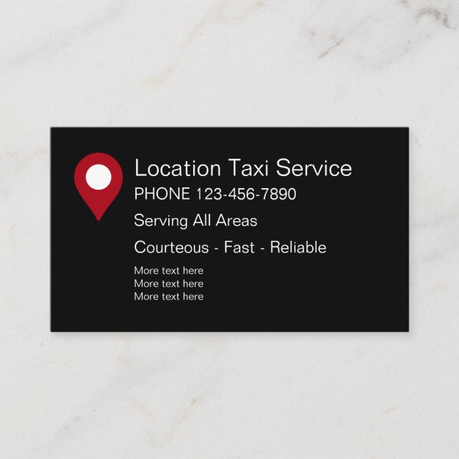 Modern Taxi Service Business Card (Front)