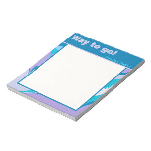 Modern Teacher Blue Purple Striped Modern  Notepad