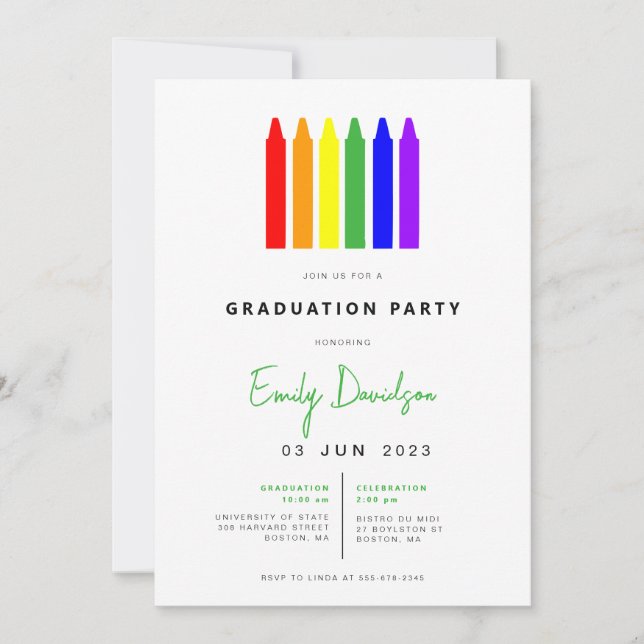Modern Teacher Education Graduation Party Invite (Front)