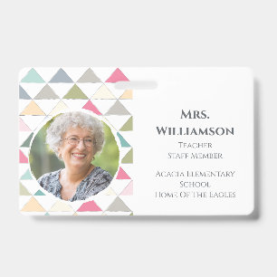 Modern Teacher Educator Staff Photo ID Colourful Badge