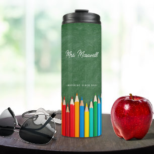 Modern Teacher Personalised Script Thermal Tumbler