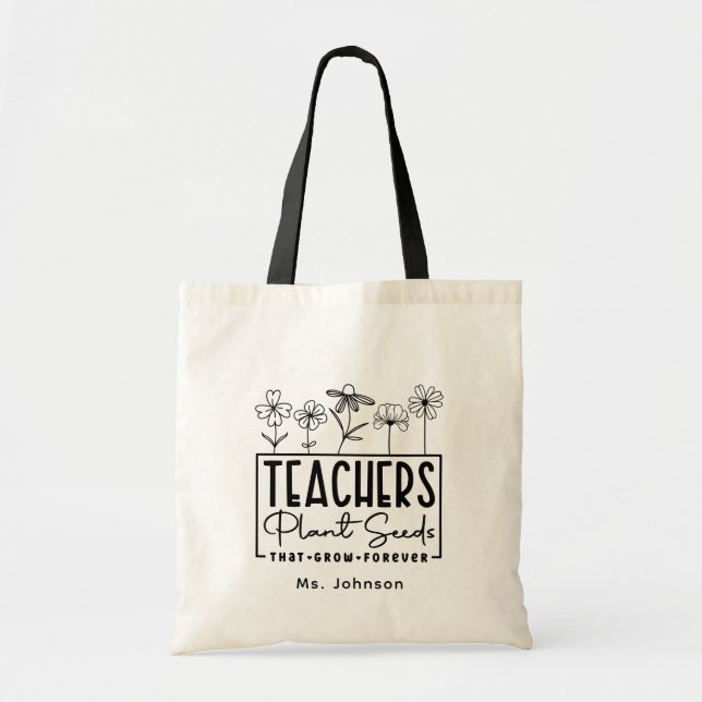 Modern  Teacher's Appreciation Custom  Tote Bag (Front)