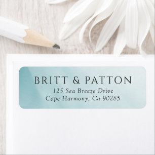 Modern Teal Abstract Minimalist Return Address
