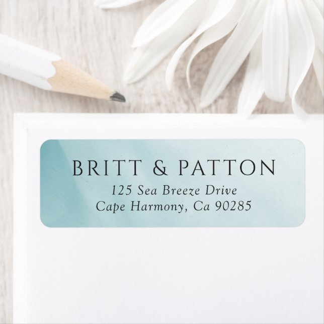 Modern Teal Abstract Minimalist Return Address (Insitu)