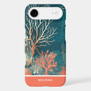 Modern Teal and Orange Sea Motif