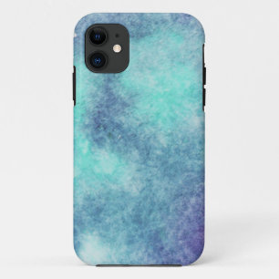 Modern Teal and Purple Tie-Dye Watercolor iPhone 11 Case