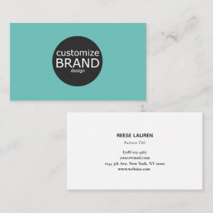 Modern Teal And White Minimalist Business Card