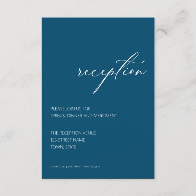 Modern Teal Arch Reception Enclosure Card (Front)