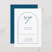 Modern Teal  Arch RSVP Enclosure Card