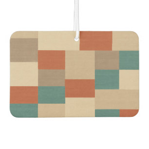 Modern Teal & Beige Geometric Blocks Car Air Freshener