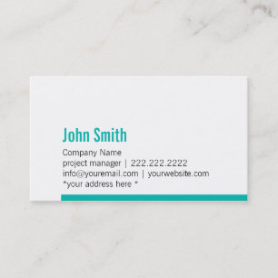 Modern Teal Blue Bold Border Business Card