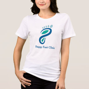 Modern Teal Blue Podiatry Foot Care Logo Business Tri-Blend Shirt